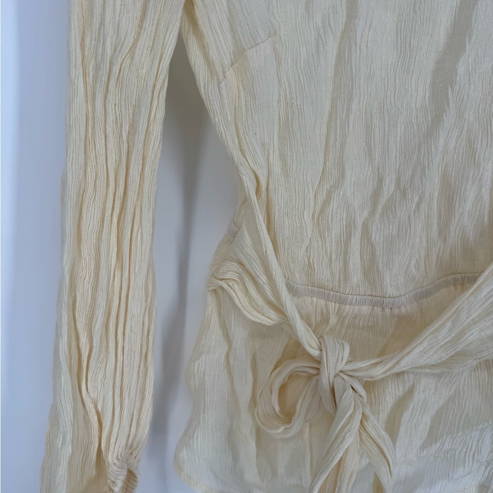 Flying Tomato Cream Blouse with Tie Detail - Picture 3 of 4